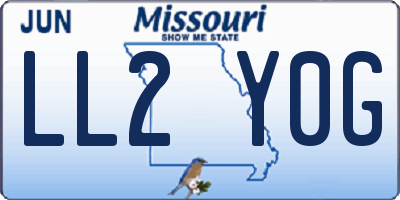 MO license plate LL2Y0G