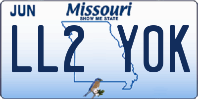 MO license plate LL2Y0K