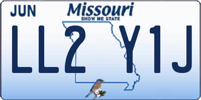 MO license plate LL2Y1J