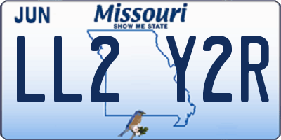 MO license plate LL2Y2R