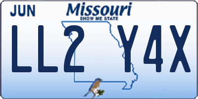 MO license plate LL2Y4X