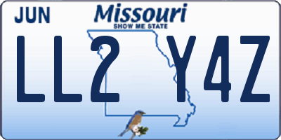 MO license plate LL2Y4Z