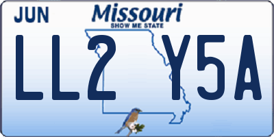 MO license plate LL2Y5A