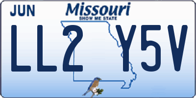 MO license plate LL2Y5V