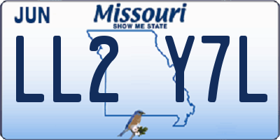 MO license plate LL2Y7L