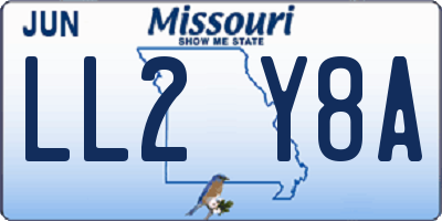 MO license plate LL2Y8A