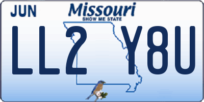 MO license plate LL2Y8U