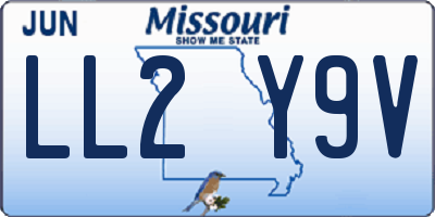 MO license plate LL2Y9V