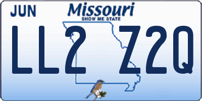 MO license plate LL2Z2Q