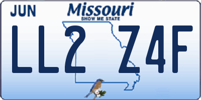 MO license plate LL2Z4F