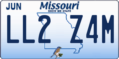 MO license plate LL2Z4M