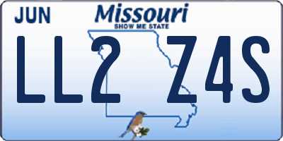 MO license plate LL2Z4S
