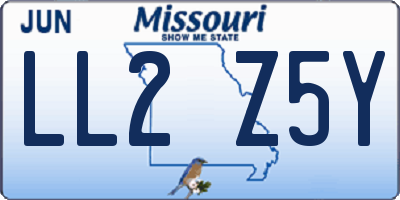 MO license plate LL2Z5Y