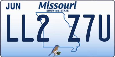 MO license plate LL2Z7U