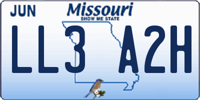 MO license plate LL3A2H