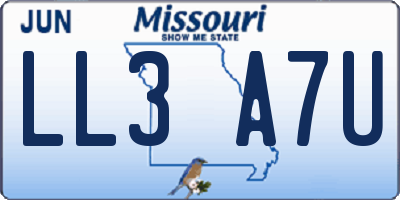 MO license plate LL3A7U