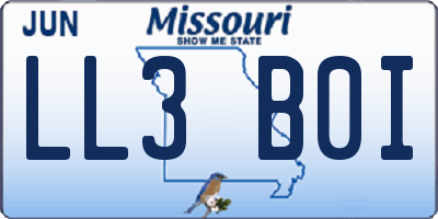 MO license plate LL3B0I