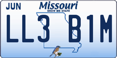 MO license plate LL3B1M