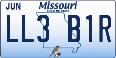 MO license plate LL3B1R