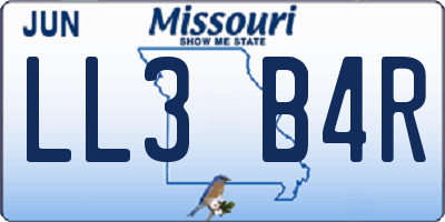 MO license plate LL3B4R
