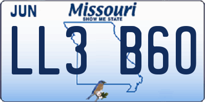 MO license plate LL3B6O