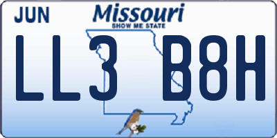 MO license plate LL3B8H