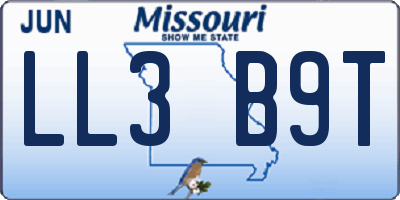 MO license plate LL3B9T