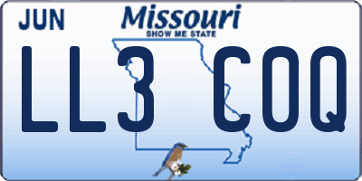MO license plate LL3C0Q