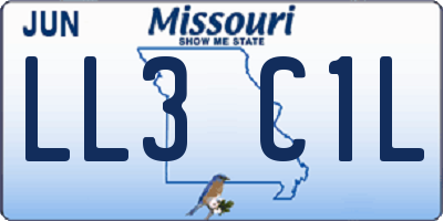 MO license plate LL3C1L