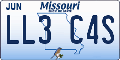 MO license plate LL3C4S