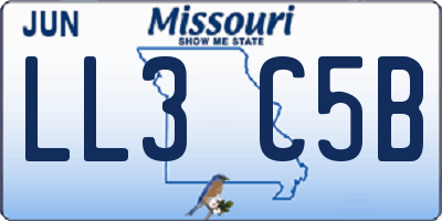 MO license plate LL3C5B