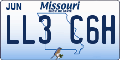 MO license plate LL3C6H