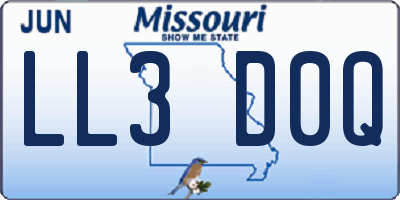 MO license plate LL3D0Q