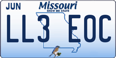 MO license plate LL3E0C