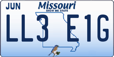 MO license plate LL3E1G
