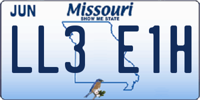 MO license plate LL3E1H