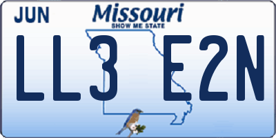 MO license plate LL3E2N