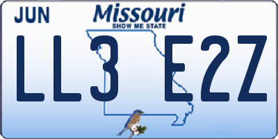 MO license plate LL3E2Z