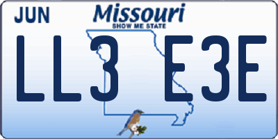 MO license plate LL3E3E