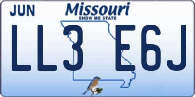 MO license plate LL3E6J