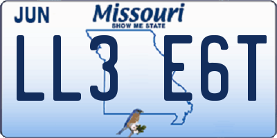 MO license plate LL3E6T
