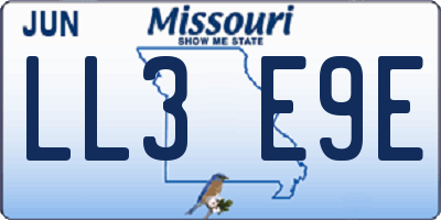 MO license plate LL3E9E