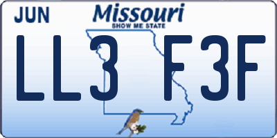 MO license plate LL3F3F