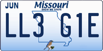 MO license plate LL3G1E