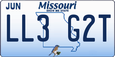MO license plate LL3G2T