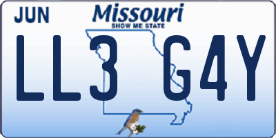 MO license plate LL3G4Y