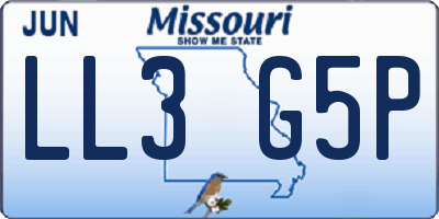 MO license plate LL3G5P