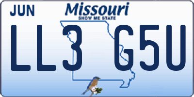 MO license plate LL3G5U