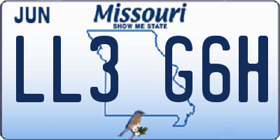 MO license plate LL3G6H