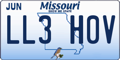 MO license plate LL3H0V